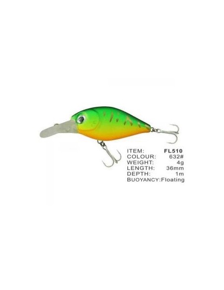 Vobler FL FL510 Floating, Culoare 632, 3.5cm, 4g Vobler FL FL510 Floating, Culoare 632, 3.5cm, 4g