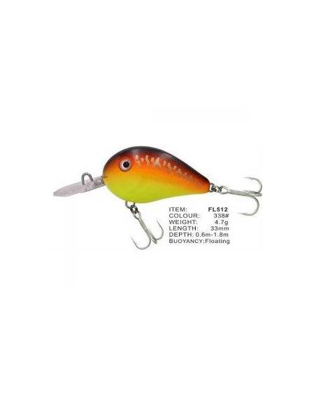 Vobler FL FL512 Floating, Culoare 338, 3.3cm, 4.7g Vobler FL FL512 Floating, Culoare 338, 3.3cm, 4.7g
