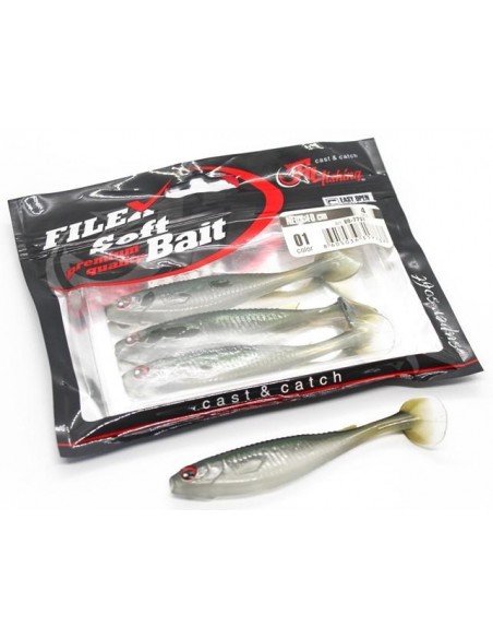 Shad Filfishing Filex Neox, Culoare 01, 10cm, 4buc/plic Shad Filfishing Filex Neox, Culoare 01, 10cm, 4buc/plic