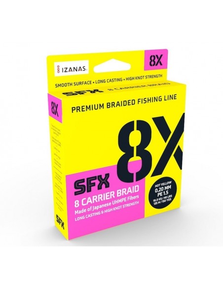 Fir Textil Sufix SFX 8 Carrier Braid, Hot Yellow, 135m Fir Textil Sufix SFX 8 Carrier Braid, Hot Yellow, 135m