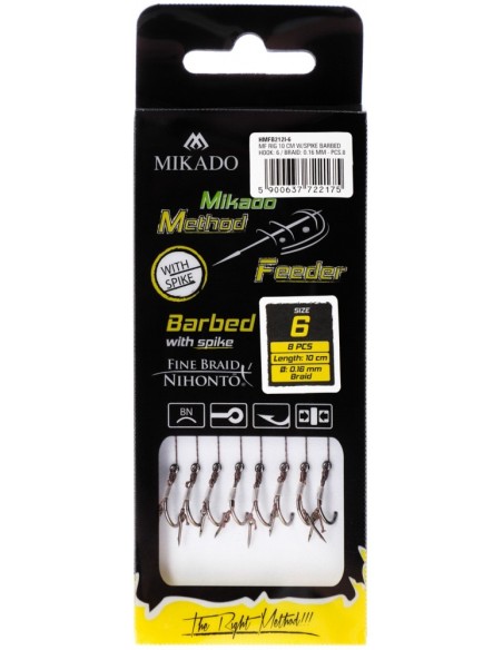 Montura Mikado Method Feeder Rig, Ac Momeala, 10 cm, Carlig Nr.12, Fir Textil 0.12mm, 8buc