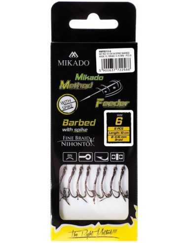 Carlige Legate Mikado Ac Momeala, Carlig Nr.8, Fir Textil 0.14mm, 10cm, 8buc/plic