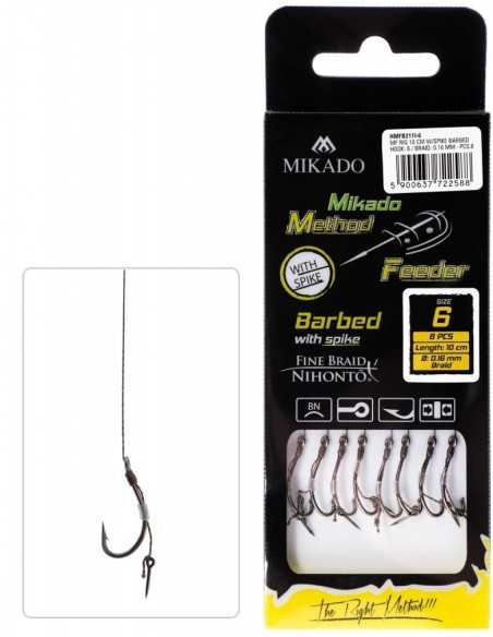 Carlige Legate Mikado Ac Momeala, Carlig Nr.8, Fir Textil 0.14mm, 10cm, 8buc/plic Carlige Legate Mikado Ac Momeala, Carlig Nr.8, Fir Textil 0.14mm, 10cm, 8buc/plic
