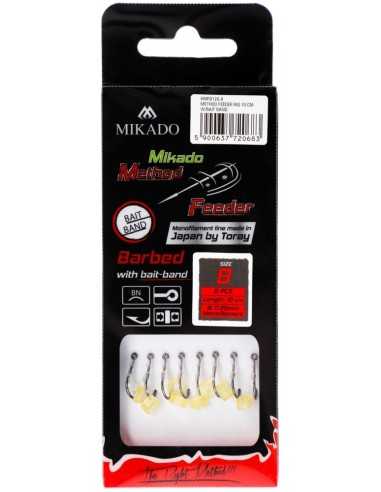 Carlige Legate Mikado Bait Band, Carlig Nr.6, Fir 0.28mm, 10cm, 8buc/plic
