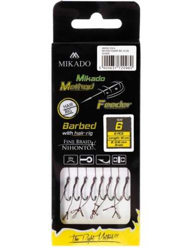 Carlige Legate Mikado Fir De Par, Carlig Nr.6, Fir Textil 0.16mm, 10cm, 8buc/plic