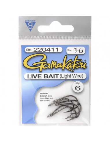 Carlige Gamakatsu Light Wire Black, 8buc/plic