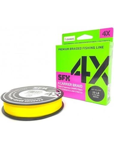 Fir Textil Sufix SFX 4 Carrier Braid, Hot Yellow, 135m