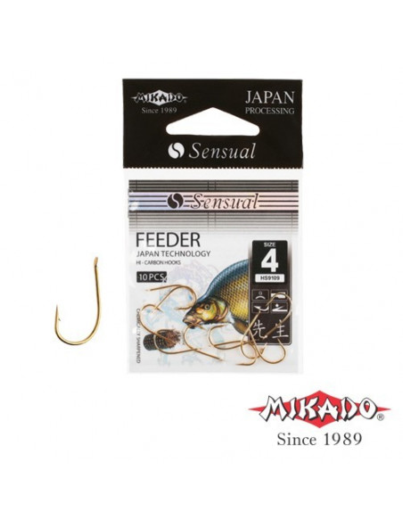 Carlige Mikado Sensual Feeder 9109 Gold, 10buc/plic