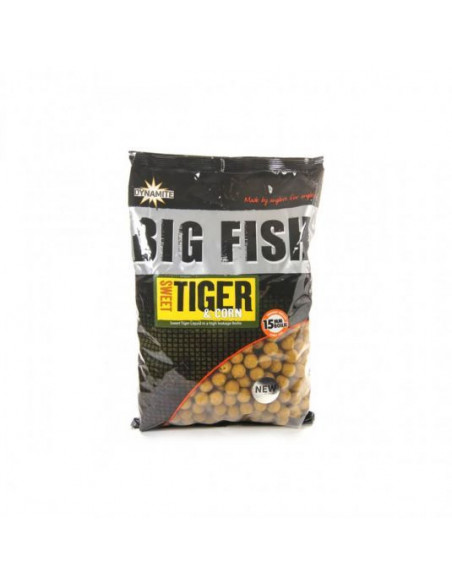 Boilies Dynamite Baits Big Fish, Sweet Tiger & Corn, 15mm, 1kg Boilies Dynamite Baits Big Fish, Sweet Tiger & Corn, 15mm, 1kg