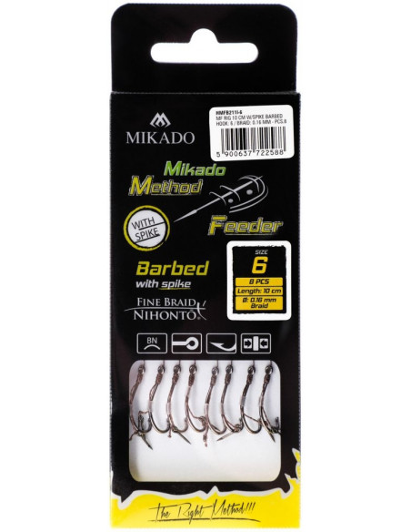 Carlige Legate Mikado Ac Momeala, Carlig Nr.12, Fir Textil 0.12mm, 10cm, 8buc Carlige Legate Mikado Ac Momeala, Carlig Nr.12, Fir Textil 0.12mm, 10cm, 8buc