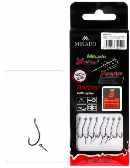 Carlige Legate Mikado Ac Momeala, Carlig Nr.4, Fir Textil 0.28mm, 10cm, 8buc