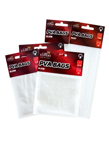 Pungi solubile Carp Expert PVA Bags Slow, 70x200mm, 10buc/plic Pungi solubile Carp Expert PVA Bags Slow, 70x200mm, 10buc/plic