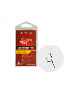 Carlige legate Benzar Method Rig Bait Sting Barbless Nr.10, 2 buc/plic
