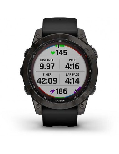 Ceas Garmin Fenix 7 Sapphire Solar Carbon Gray Ti/Black, 47mm