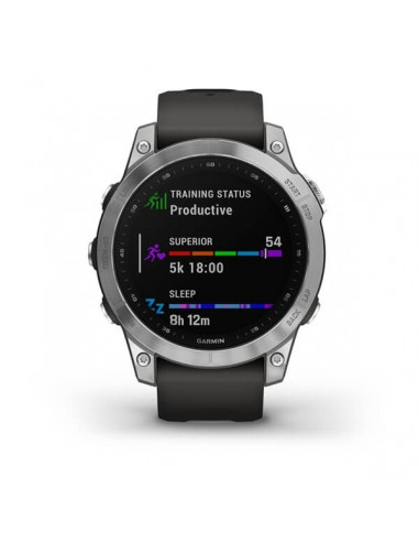 Ceas Garmin Fenix 7 Standard Silver/Graphite, 47mm