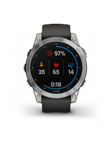 Ceas Garmin Fenix 7 Standard Silver/Graphite, 47mm