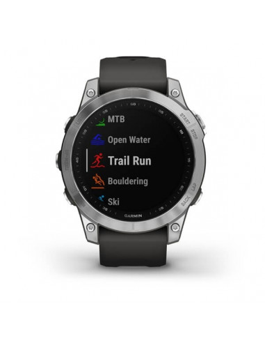 Ceas Garmin Fenix 7 Standard Silver/Graphite, 47mm