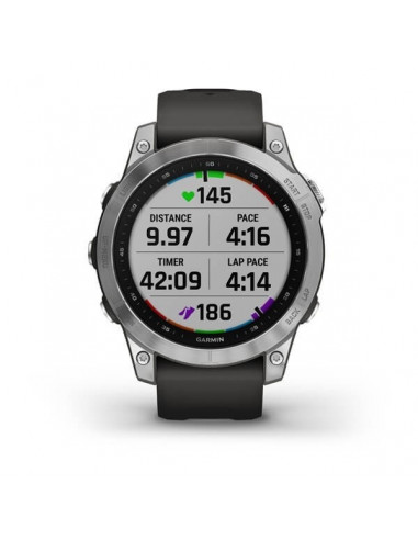 Ceas Garmin Fenix 7 Standard Silver/Graphite, 47mm
