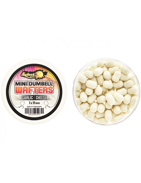 Wafters Select Baits Mini Dumbells, Garlic Cheese, 7x11mm, 45g Wafters Select Baits Mini Dumbells, Garlic Cheese, 7x11mm, 45g