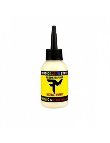 Aditiv Lichid Feedermania Fluo Colour Syrup, Garlic & N-Butyric Acid, 75ml