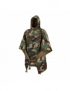 Patura multifunctionala Helikon-Tex Swagman Roll Poncho, Woodland US, 145 x 200 cm