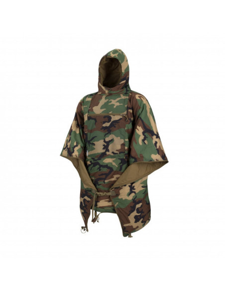 Patura multifunctionala Helikon-Tex Swagman Roll Poncho, Woodland US, 145 x 200 cm