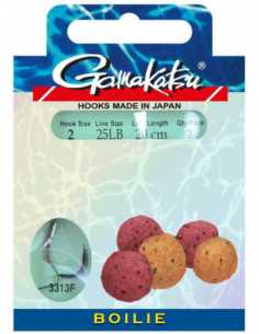 Montura Gamakatsu Boilie 3313NS, Carlig Nr.6, Fir 0.25mm, 20cm, 2buc/plic