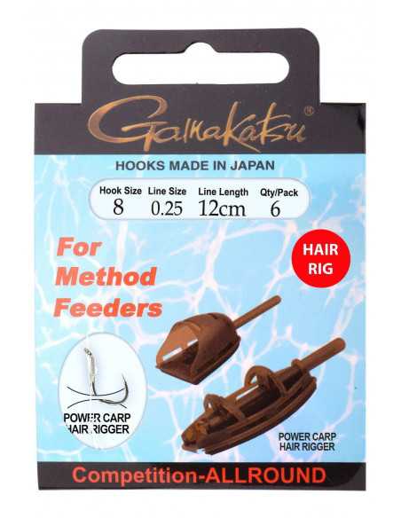 Montura Gamakatsu Method Hair PCHR, Carlig Nr.8, Fir 0.25mm, 12cm, 6buc/plic
