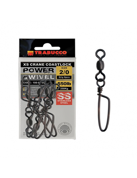 Agrafa cu Vartej Trabucco X-Strong Crane W/Coastlock Snap, 10 buc/plic