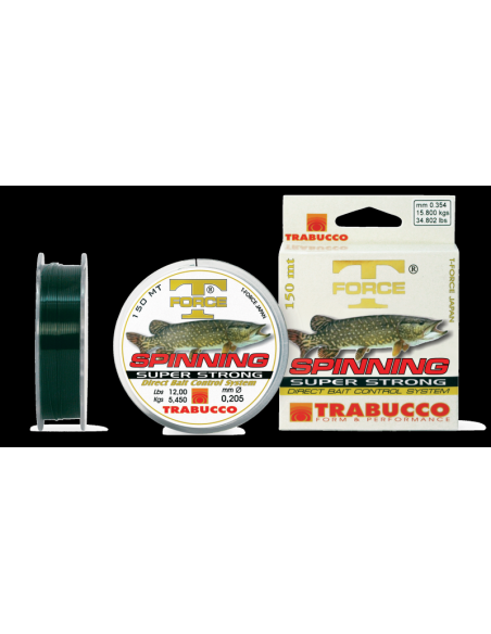 Fir Monofilament Trabucco T-Force Spinning Pike, 150m Fir Monofilament Trabucco T-Force Spinning Pike, 150m