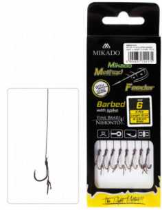 Carlige legate Mikado, Ac De Momeala, Carlig Nr.4, Fir Textil 0.16mm, 10cm, 8buc/set