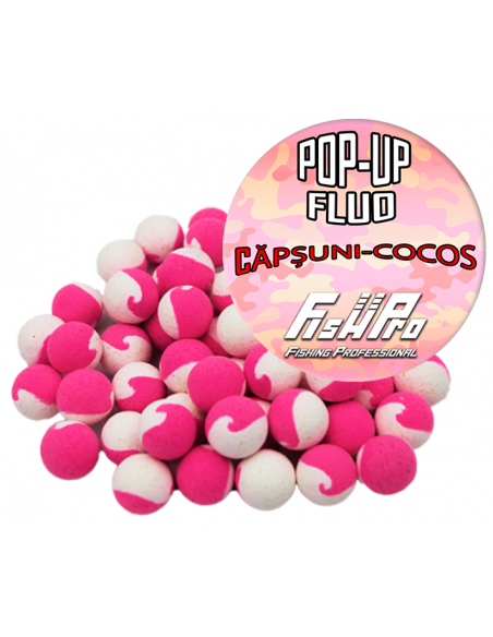 Pop-up Fish Pro, Pink/White Capsuni-Cocos, 12mm, 40g