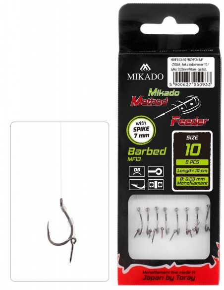 Carlige Legate Mikado, Ac Momeala, Carlig Nr.10, Fir 0.23mm, 10cm, 8buc/set Carlige Legate Mikado, Ac Momeala, Carlig Nr.10, Fir 0.23mm, 10cm, 8buc/set