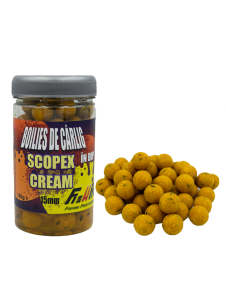 Boilies De Carlig In Dip Fish Pro, Scopex Cream, 15mm, 150g Boilies De Carlig In Dip Fish Pro, Scopex Cream, 15mm, 150g