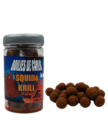 Boilies De Carlig In Dip Fish Pro, Squid & Krill, 20mm, 150g