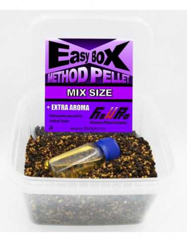Pelete Fish Pro Easybox Method Pellet, Mix Size, 500gr+50ml