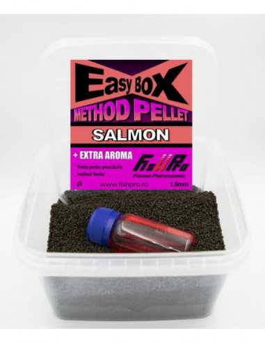 Pelete Fish Pro Easybox Method Pellet, Salmon, 500gr+50ml