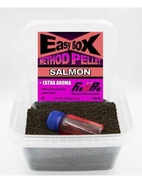 Pelete Fish Pro Easybox Method Pellet, Salmon, 500gr+50ml