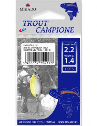 Lingurita Oscilanta Mikado Trout Campione Mini, Culoare 01, 2.2cm, 1.4g