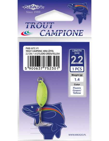 Lingurita Oscilanta Mikado Trout Campione Mini, Culoare FY, 2.2cm, 1.4g