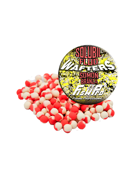Wafters Fish Pro Solubil Fluo, Somon-Branza, 8mm, 40g Wafters Fish Pro Solubil Fluo, Somon-Branza, 8mm, 40g