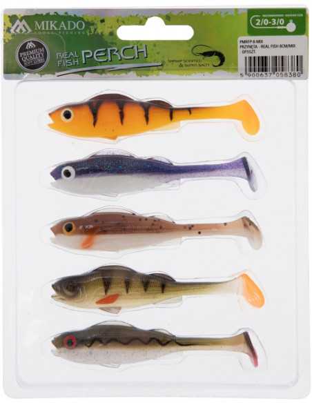 Shad Mikado Real Fish, Culoare Mix, 8cm, 5buc/set Shad Mikado Real Fish, Culoare Mix, 8cm, 5buc/set