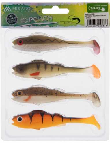 Shad Mikado Real Fish, Culoare Mix, 9.5cm, 4buc/set