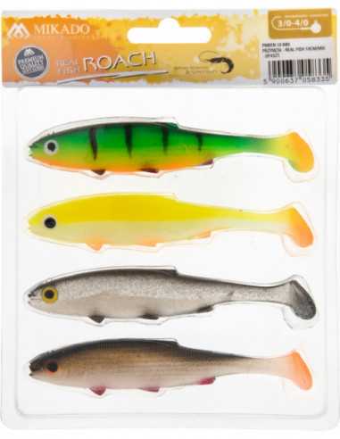 Shad Mikado Real Fish, Culoare Mix, 10cm, 4buc/set