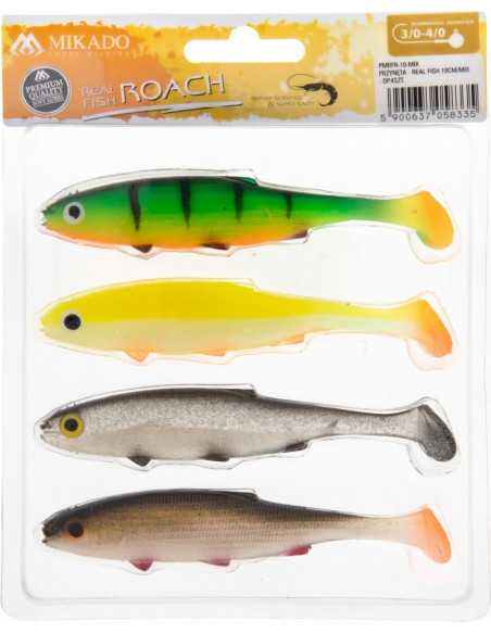 Shad Mikado Real Fish, Culoare Mix, 10cm, 4buc/set