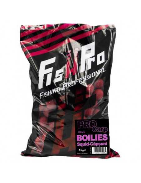 Boilies Fish Pro Carp, Squid-Capsuni, 20mm, 1kg Boilies Fish Pro Carp, Squid-Capsuni, 20mm, 1kg