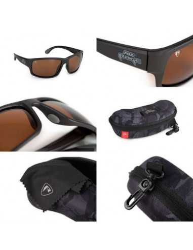 Ochelari polarizati Fox Rage Floating Wrap Dark Grey Sunglasses Brown Lenses with Mirror Finish