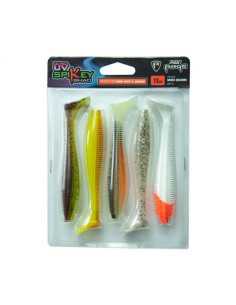 Set shad-uri Fox Rage Spikey Shad UV, Mixed Colours, 9cm, 5buc/set
