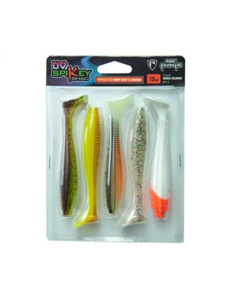 Set shad-uri Fox Rage Spikey Shad UV, Mixed Colours, 9cm, 5buc/set