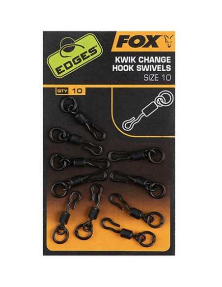 Vartej Fox Cu Agrafa Rapida Si Anou Edges Kwik Change Hook Swivels, 10buc/plic Vartej Fox Cu Agrafa Rapida Si Anou Edges Kwik Change Hook Swivels, 10buc/plic